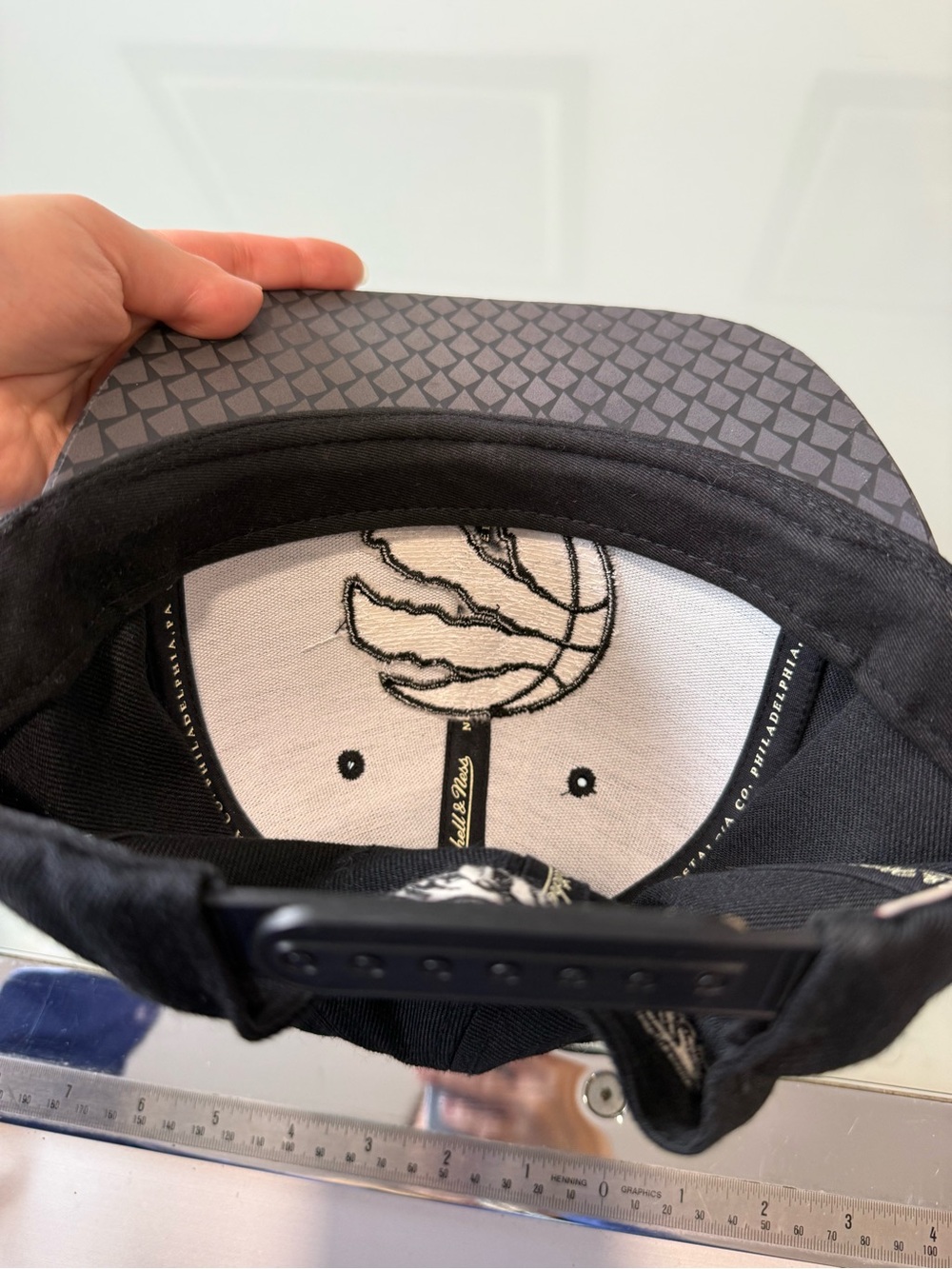 Mitchell & Ness Toronto Raptors Black Tonal Python Scale Snapback Hat - Picture 8 of 8